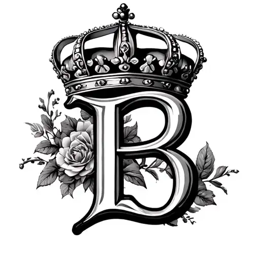 Letter B With A Queen Crown