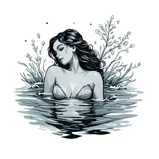 Cute Wife Topless In The Sea