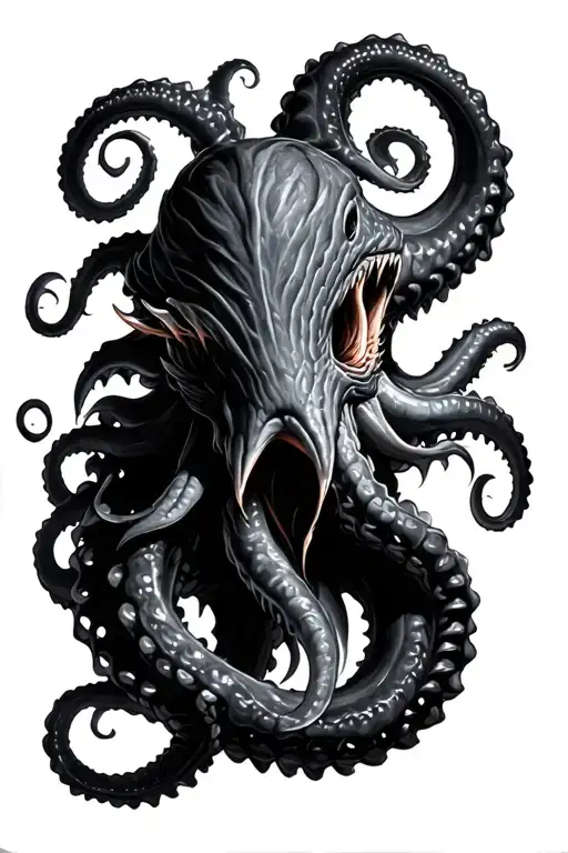 Kraken With Many Tentaci