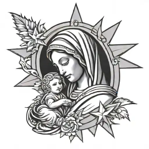 Virgin Mary With Stars