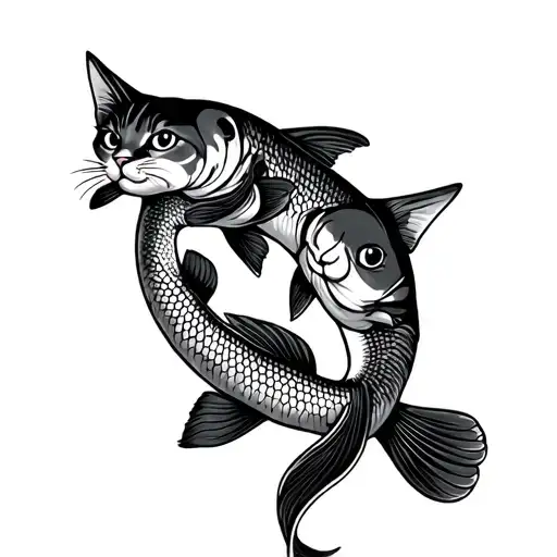 2 Japanese Cat Fish That Revolves Around The Arm