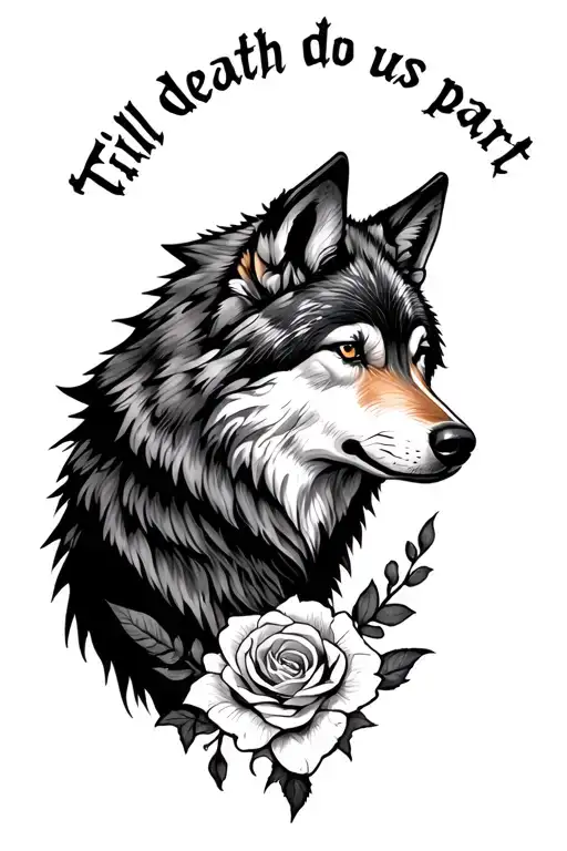 Till Death Do Us Part Marriage Tattoo Wolf