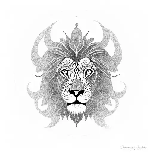 An Intricate Mandala With The Silhouette Of A Lion In The Center