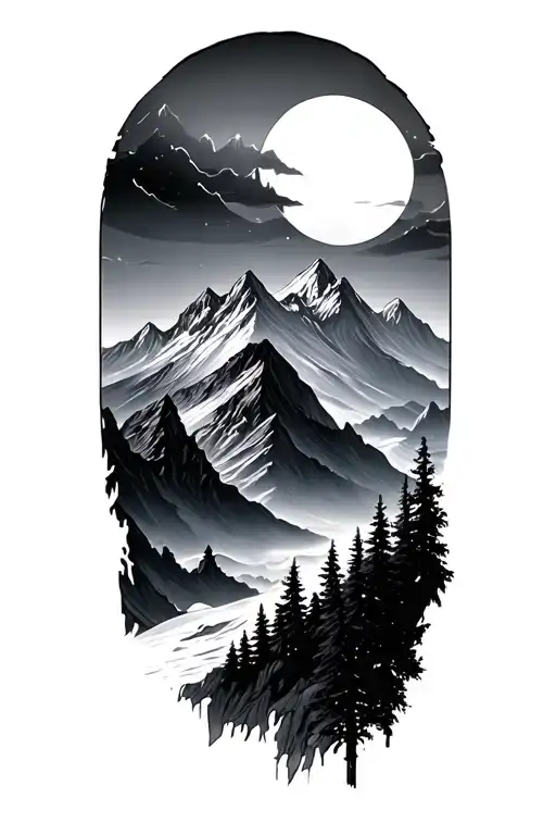 Mountain Landscape Dark Concept