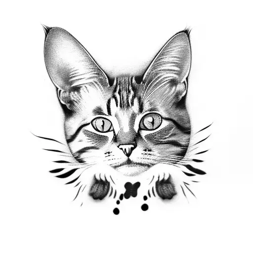 Cat Paw Print With The Name Mittens