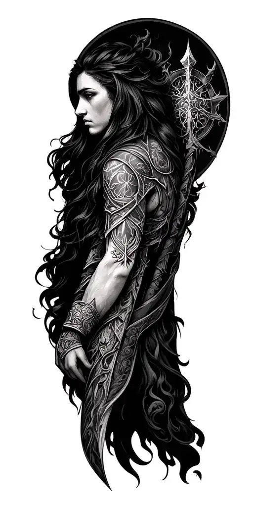 Norse Mythology With Half Black Sleeve