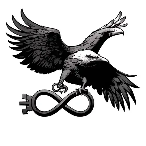 Key And Infinity Sign With Eagle