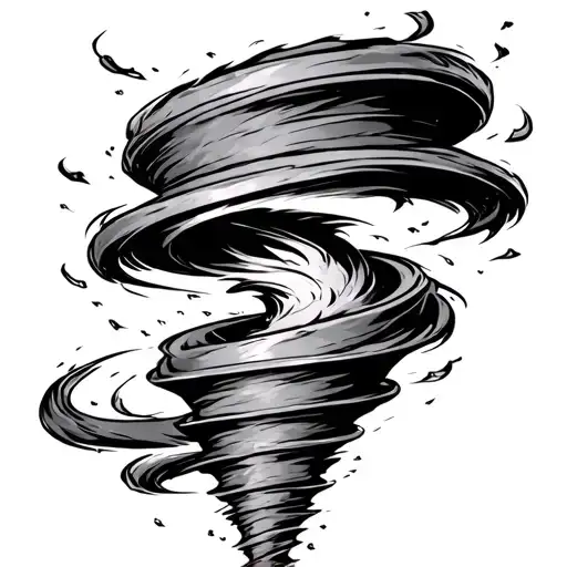 A Cartoon Bnw Tornado