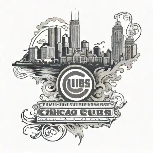 Quarter Sleeve Chicago Cubs With City Scene
