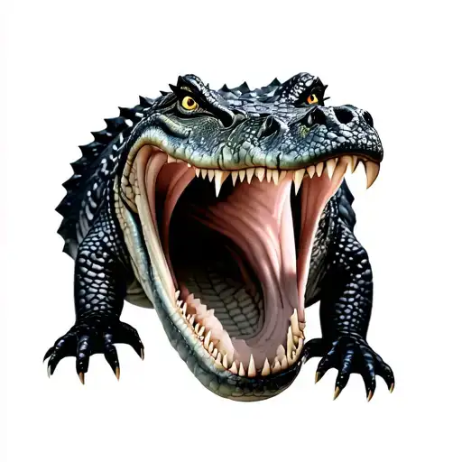 Crocodile With The Open Mouth Realistic 3D That