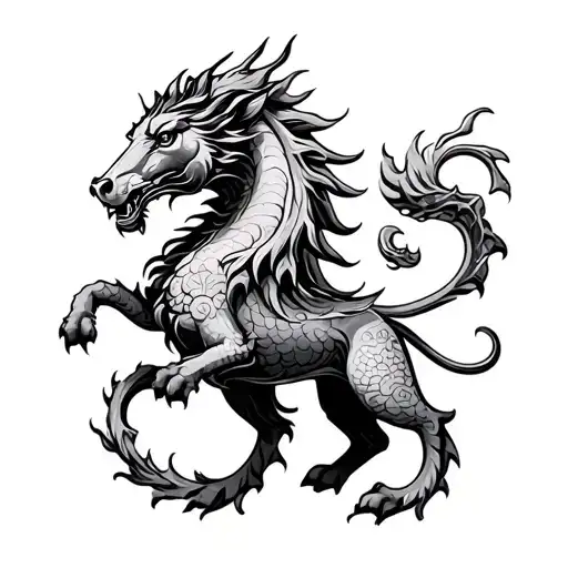 Dragon Horse Lion Surrounded