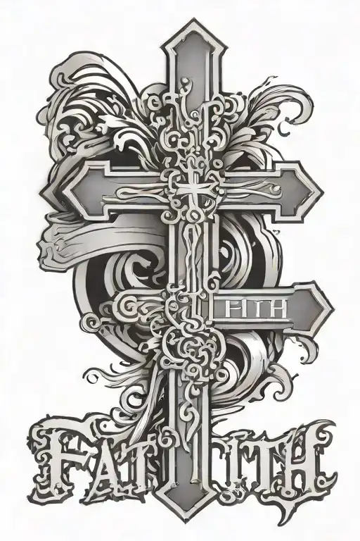 Cross With Word Faith Written
