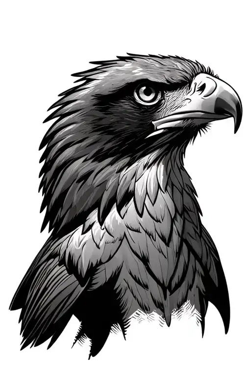 Forward Facing Eagle Head Looking