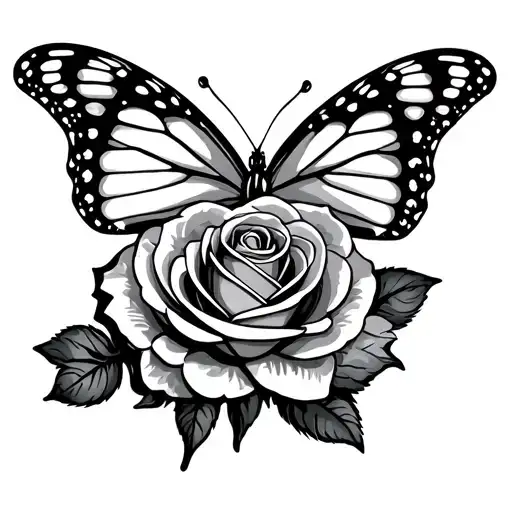 Monarch Butterfly With Rose Body Shaped Like