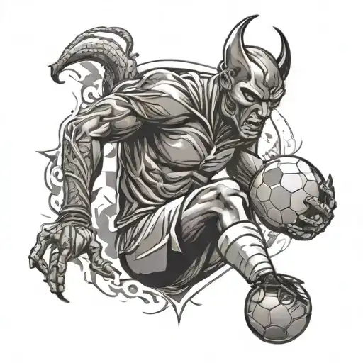 A Fierce Devil Rojo Player In Action On The Soccer Field