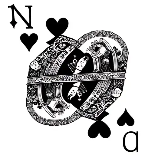 Queen Of Heart King Of Heart Card