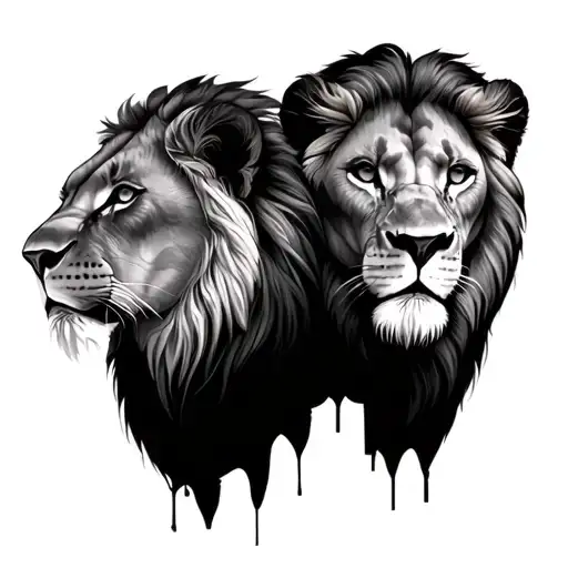 Lioness And Four Lion Cards