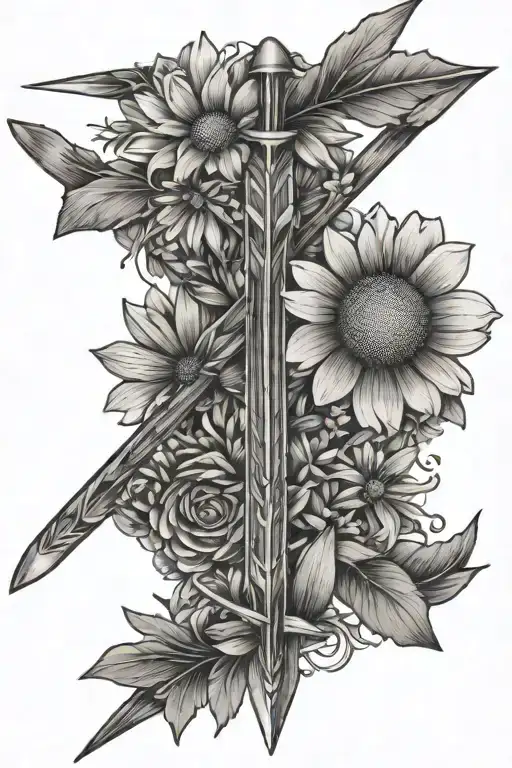 Long Arrow With Daisy And Aster Flower