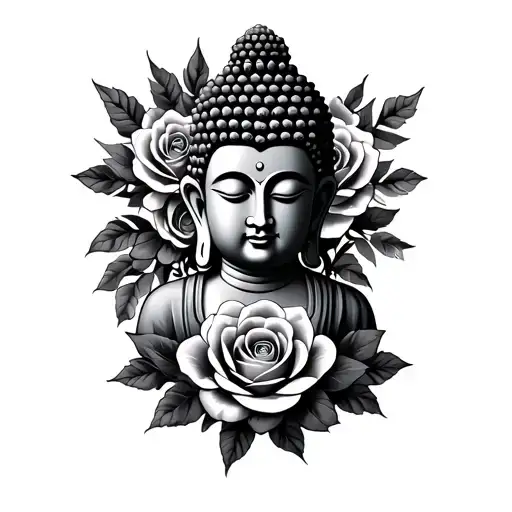 Buddha With Roses