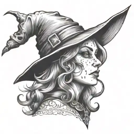 Witch With Warts And A Pointy Nose Wearing A Hat
