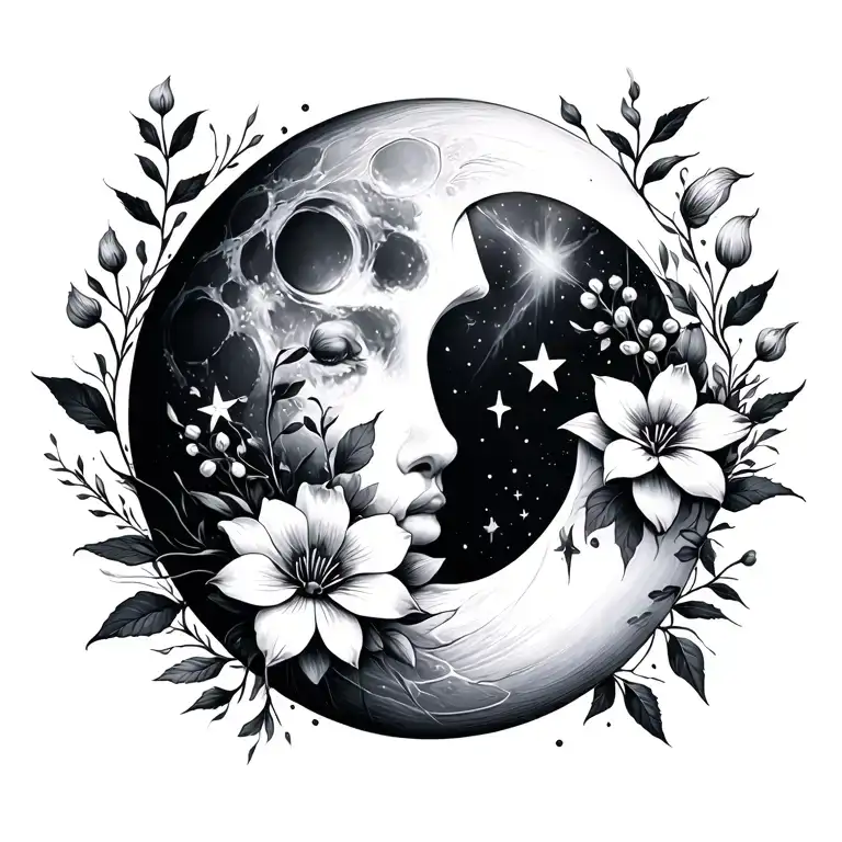 Moon Stars Flowers Spinal