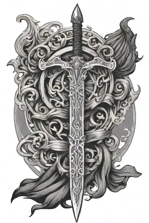 Throne Of Glass Inspired Sword Tattoo Design