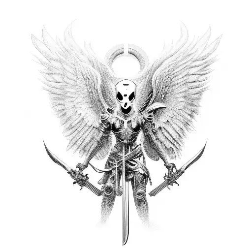 Cyber Sigilism Angel With Scythe