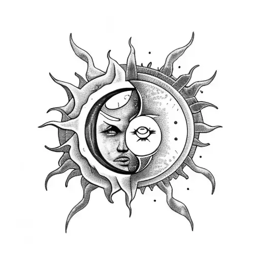 Sun And Moon With Name And Date