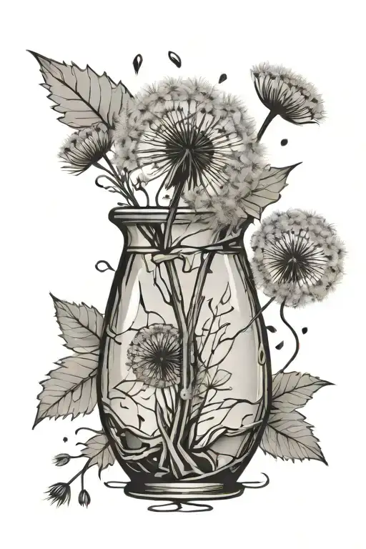 Dandelion In A Shattered Vase