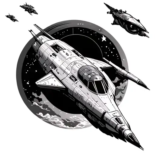 Spaceships Flying Into Heaven Gates