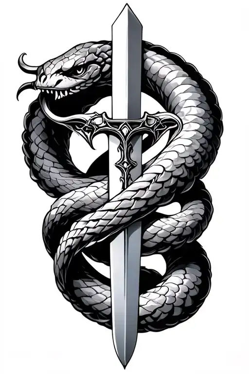 Sword Witch Snake Wrapping Around It