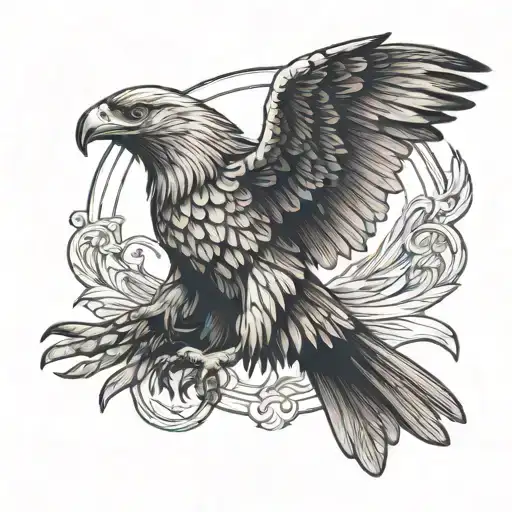 Black Eagle With Open Wings