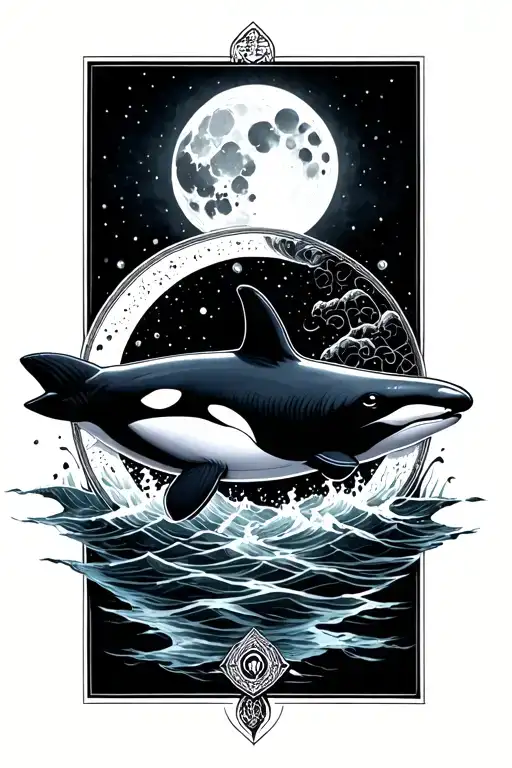 Killer Whale Moonphase Pagan Inspired