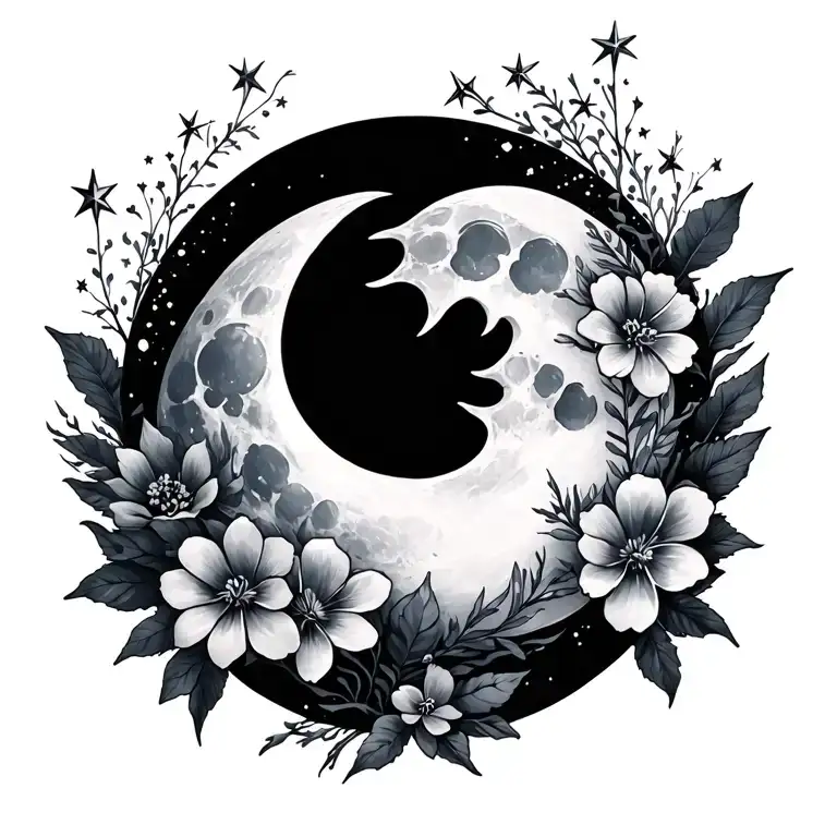 Moon Stars Flowers Spinal