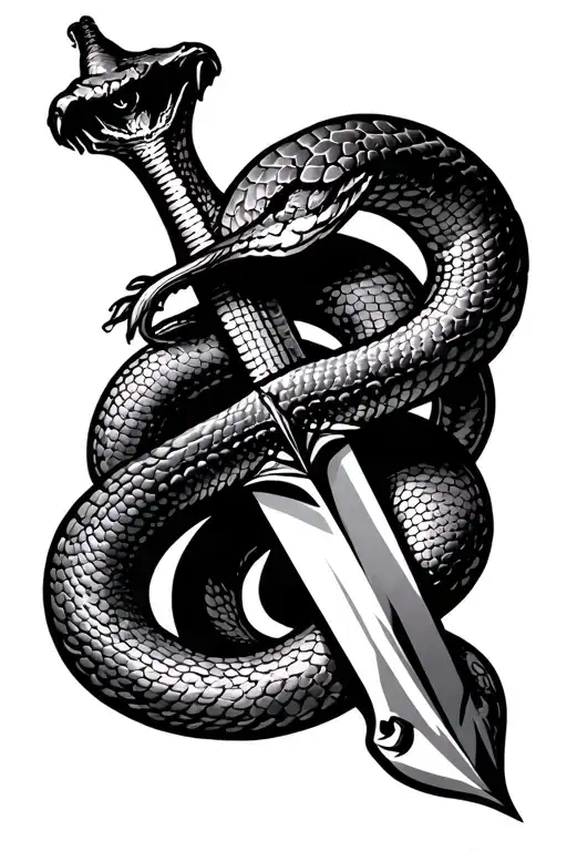Dagger With Snake Going Up It