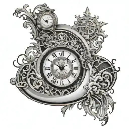 Stairway To Exploding Clock Face Incorporating Filigree