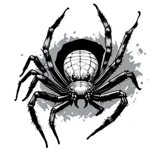 A Spider Coming Out Side The Skin Opening It