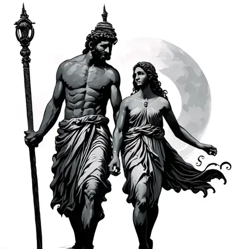 Greek Mythology Father And Daughter Walking