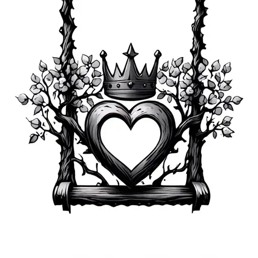 Tree Swing Heart Crown Made