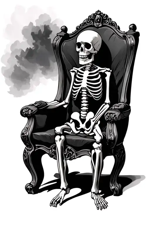 Skeleton On A Realistic Trone