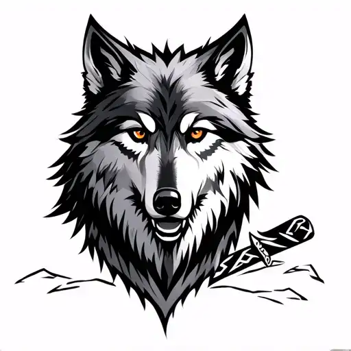 Wolf Fenrir Runes Nordic Ski