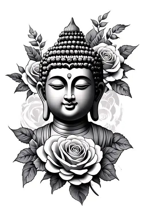 Buddha With Roses