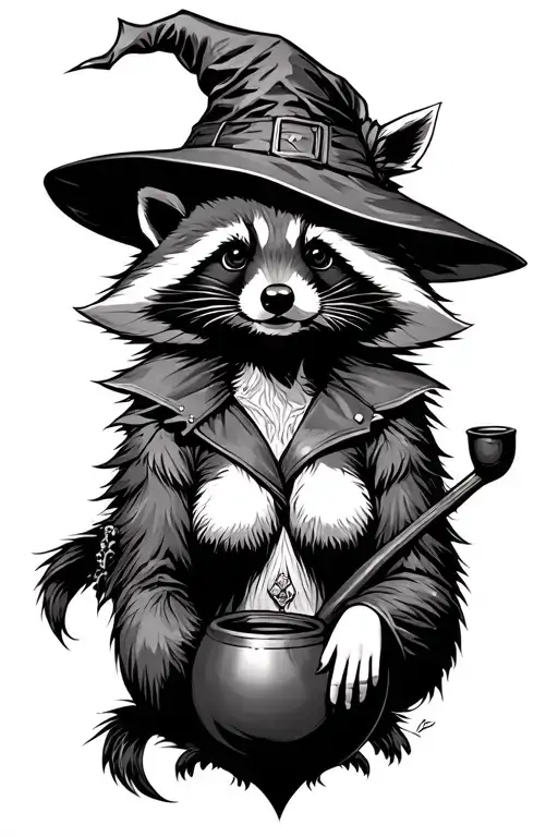 Sexy Witch Raccoon Wizardess Pipe