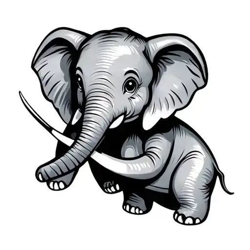 Baby Elephant And Infinity Symbol