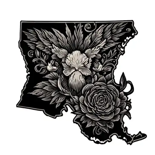 Western Tooled Leather Half Sleeve With State Of Louisiana