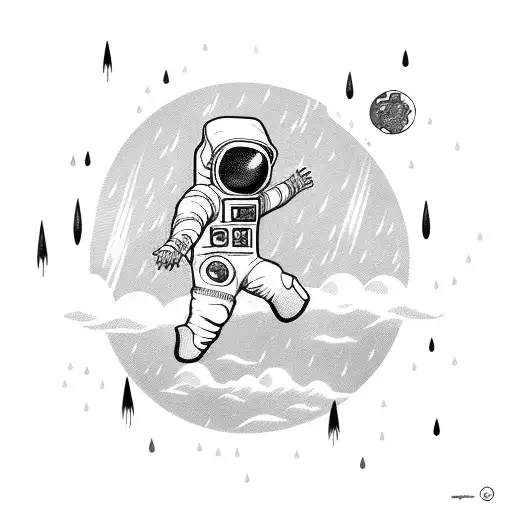 Falling Astronaut In The Rain
