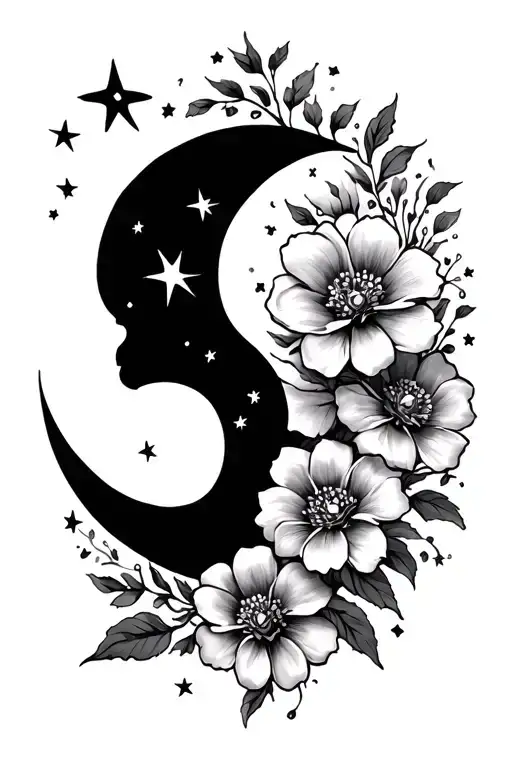 Moon Stars Flowers Spinal