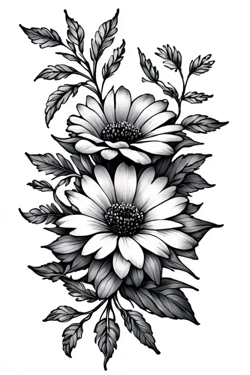 October And August Birth Flower Intertwined Down Spine