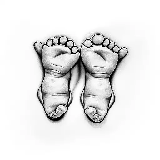 Baby Feet With The Name Ember Maelynn