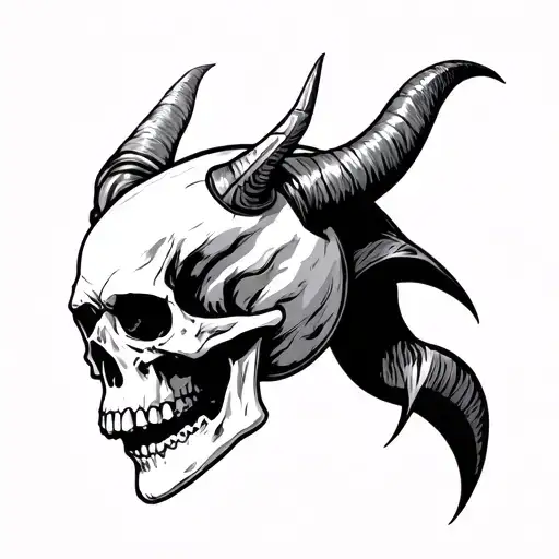 Skull Snd Devil Horns